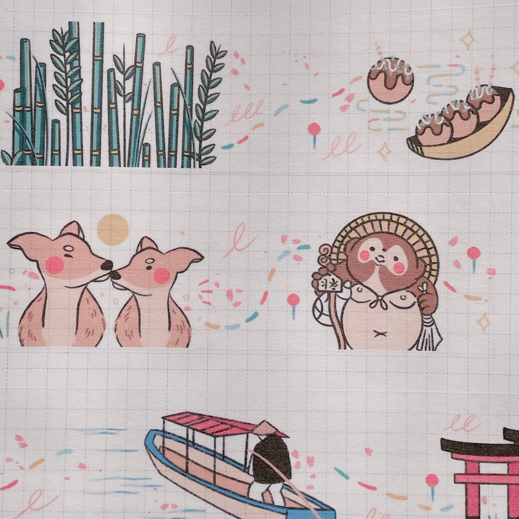 (MT046) Rainbowholic x Tazdaunicorn Kansai Region (Kyoto, Osaka, etc.) Washi Tape 3cm