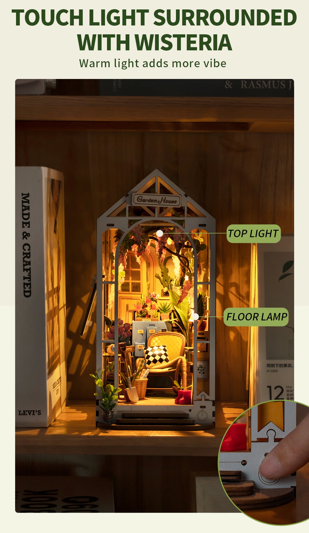 Book Nook Shelf Insert - Holiday Garden House | Rolife