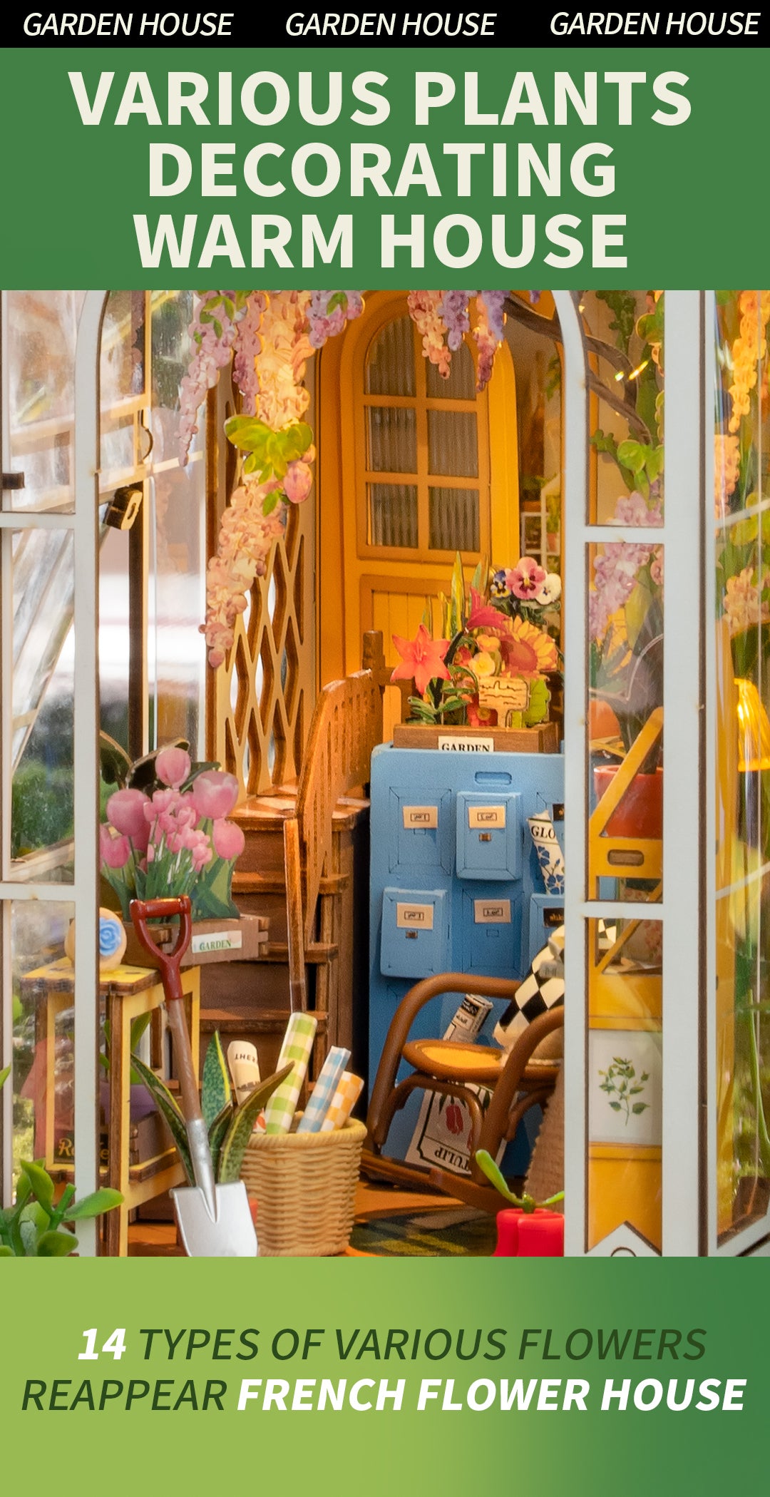 Book Nook Shelf Insert - Holiday Garden House | Rolife