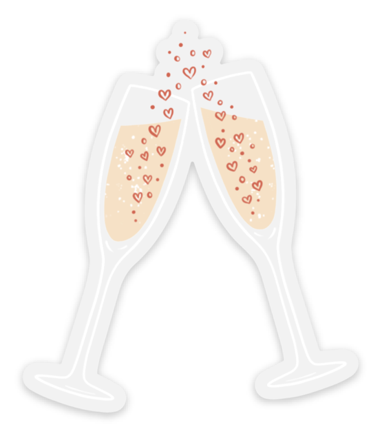 Clear Champagne 🥂 Glasses - Clear Sticker