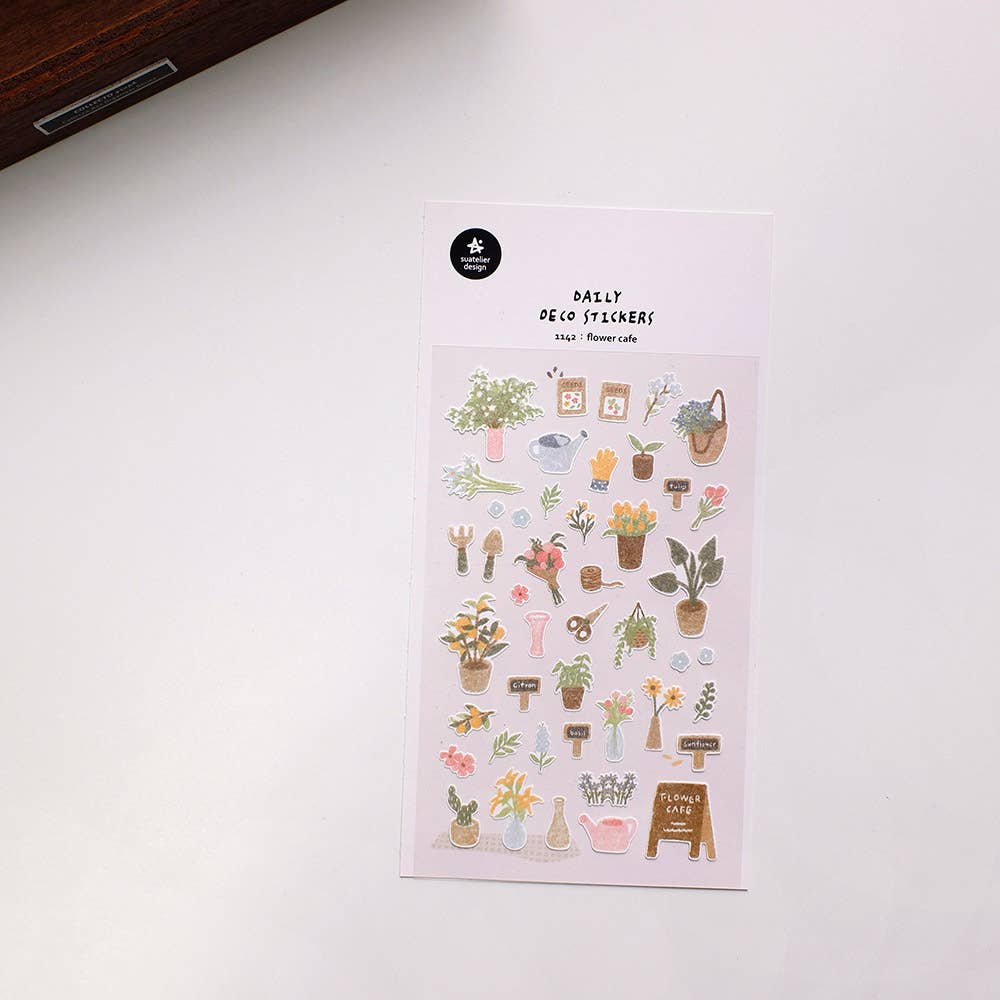 Flower Cafe Sticker | Suatelier Design