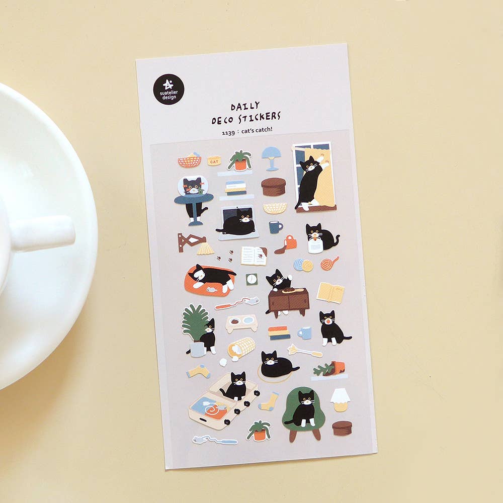 Cat's Catch! Sticker | Suatelier Design