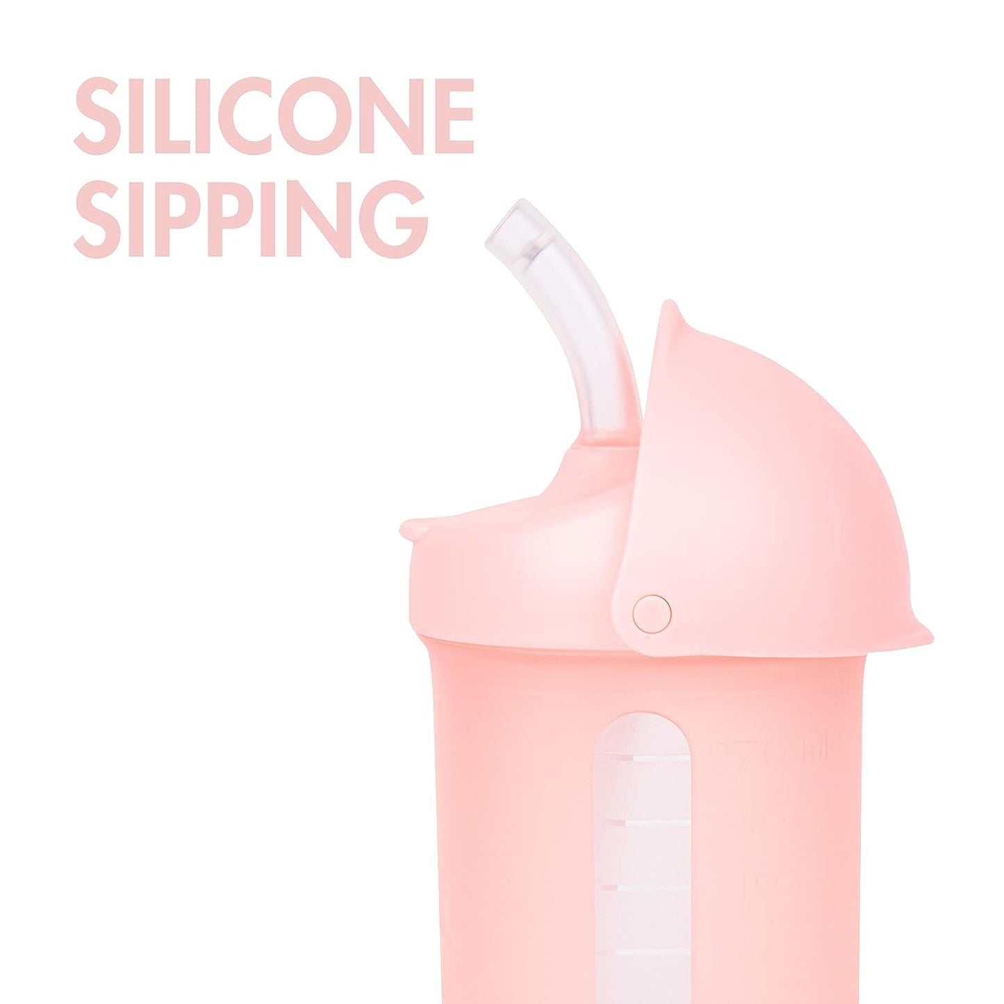 SWIG Water Bottle with Silicone Straw - Blush | Boon