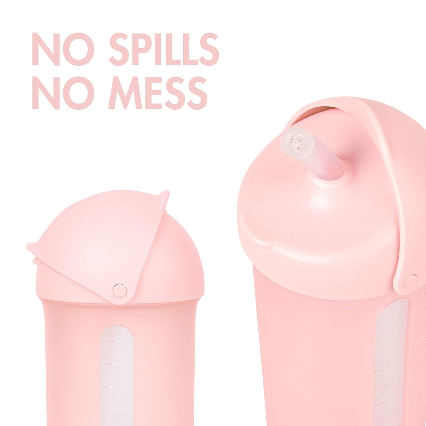 SWIG Water Bottle with Silicone Straw - Blush | Boon