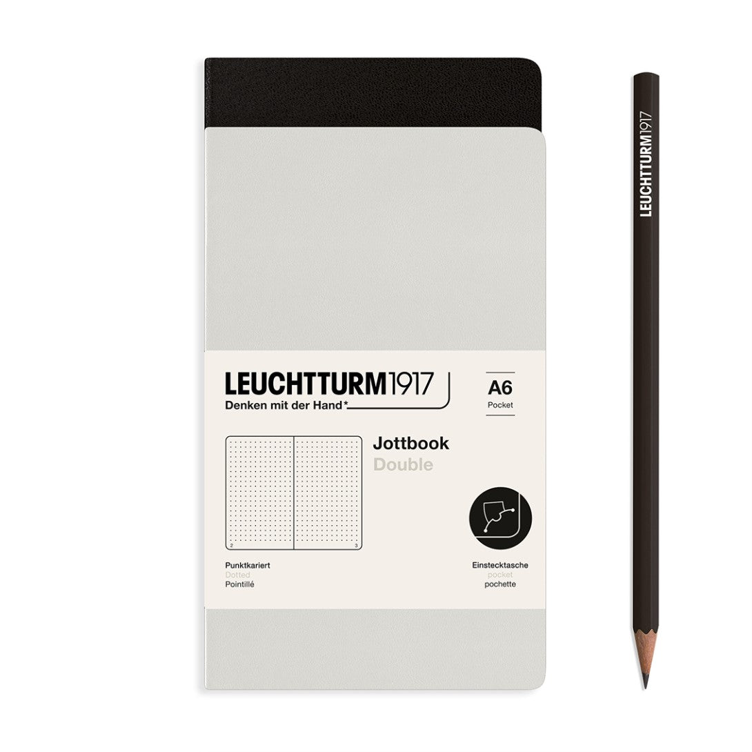 Jottbook (A6) Dotted, Light Grey And Black | Leuchtturm