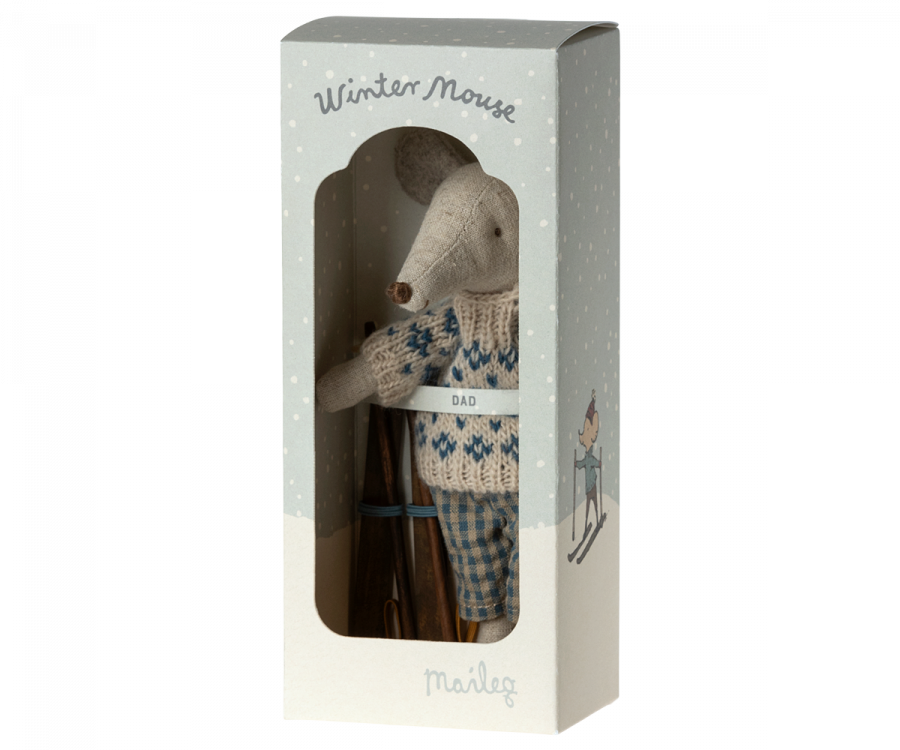 Winter Mouse With Ski Set Dad | Maileg