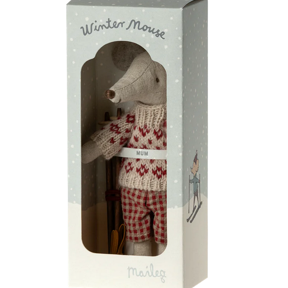 Winter mouse with ski set Mom | Maileg