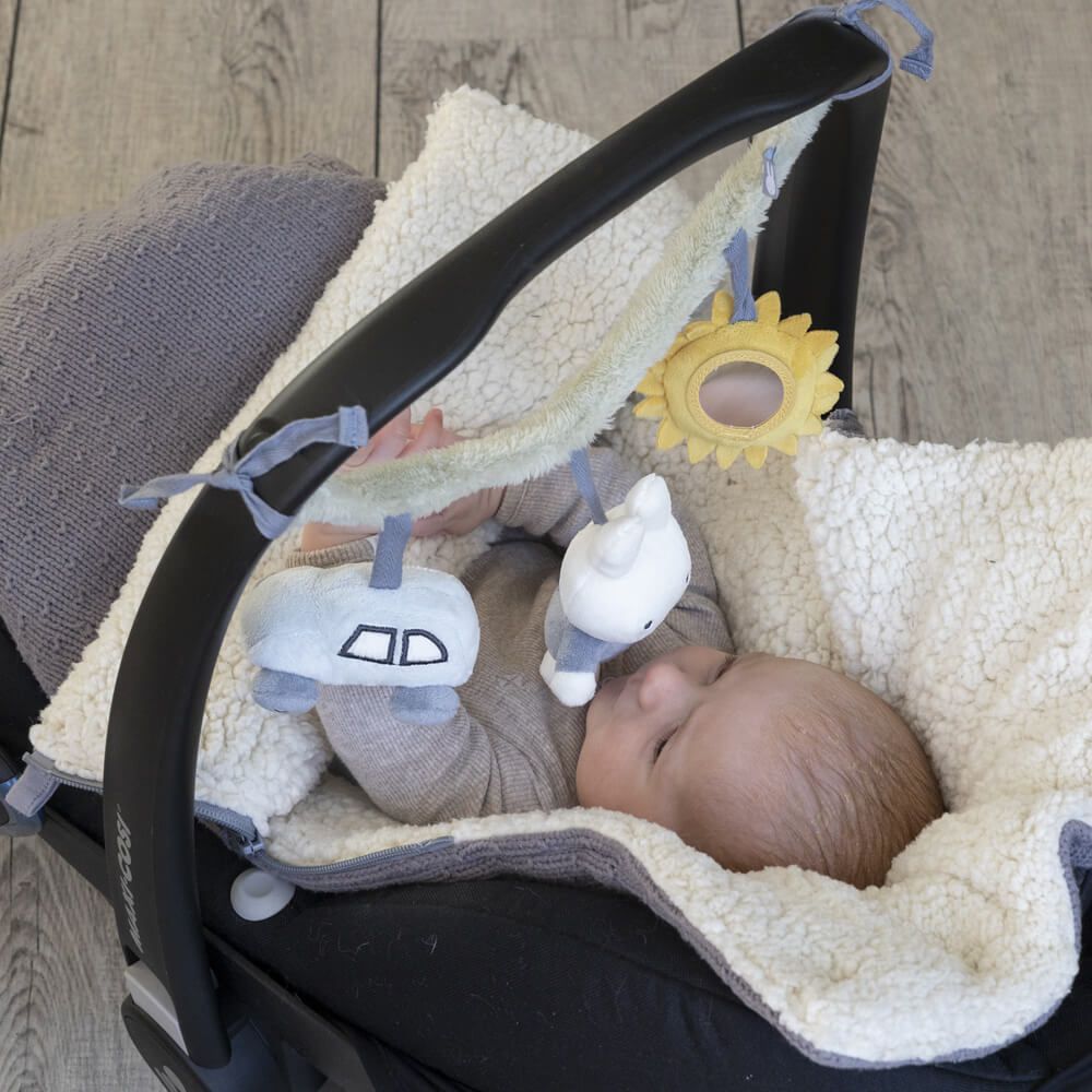 Miffy Fluffy Car Seat Toy Blue / Green