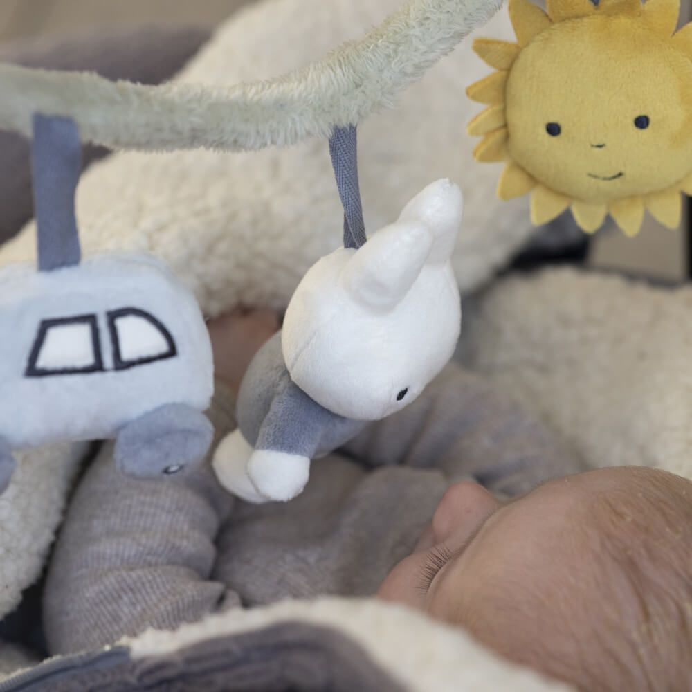 Miffy Fluffy Car Seat Toy Blue / Green