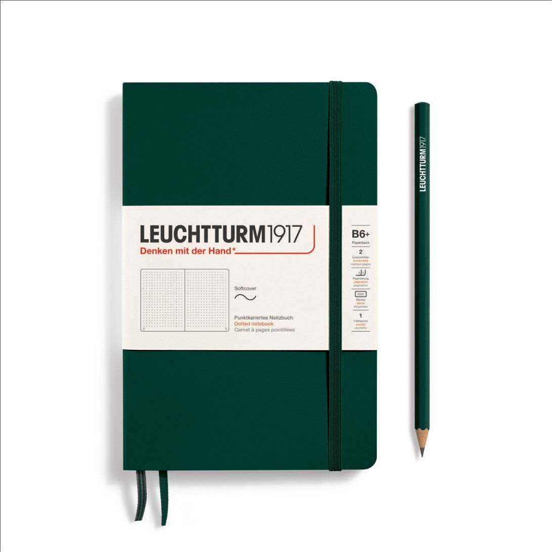 Paperback (B6+) Dotted, Forest Green | Leuchtturm