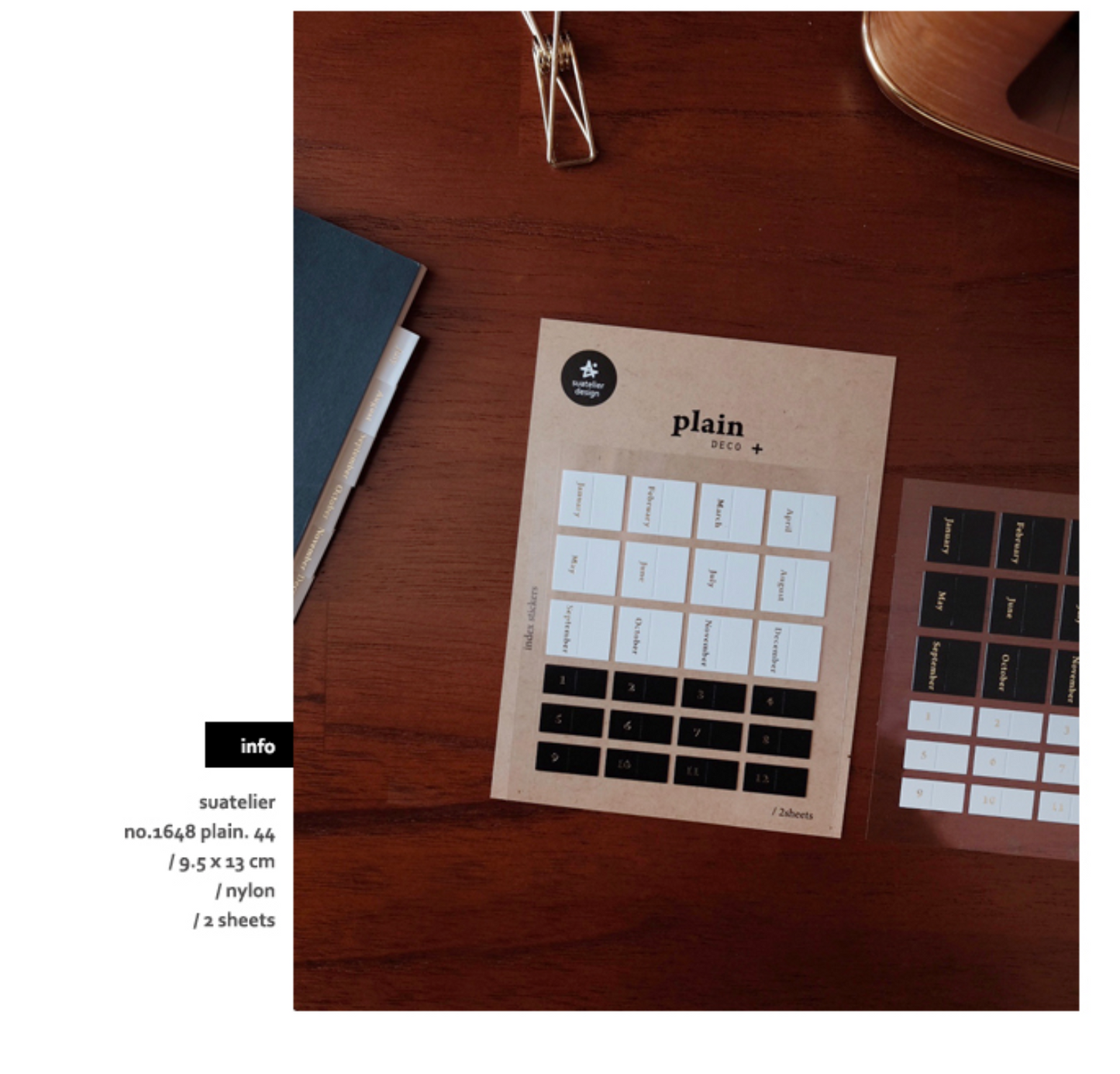 Plain.44 Monthly Tabs Sticker | Suatelier Design