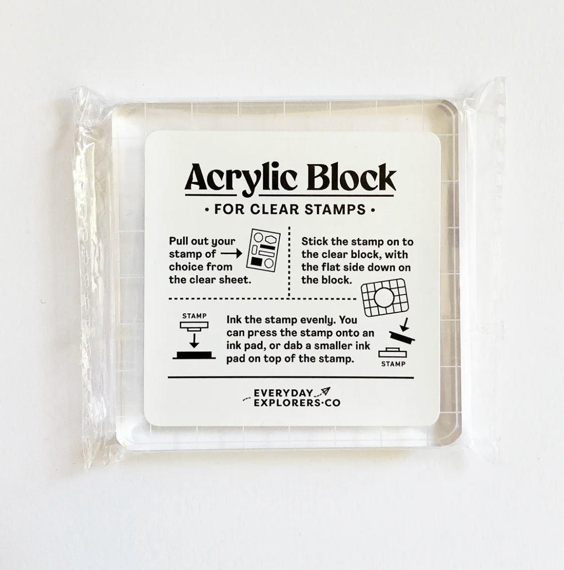 3x3 Clear Acrylic Block for Stamps