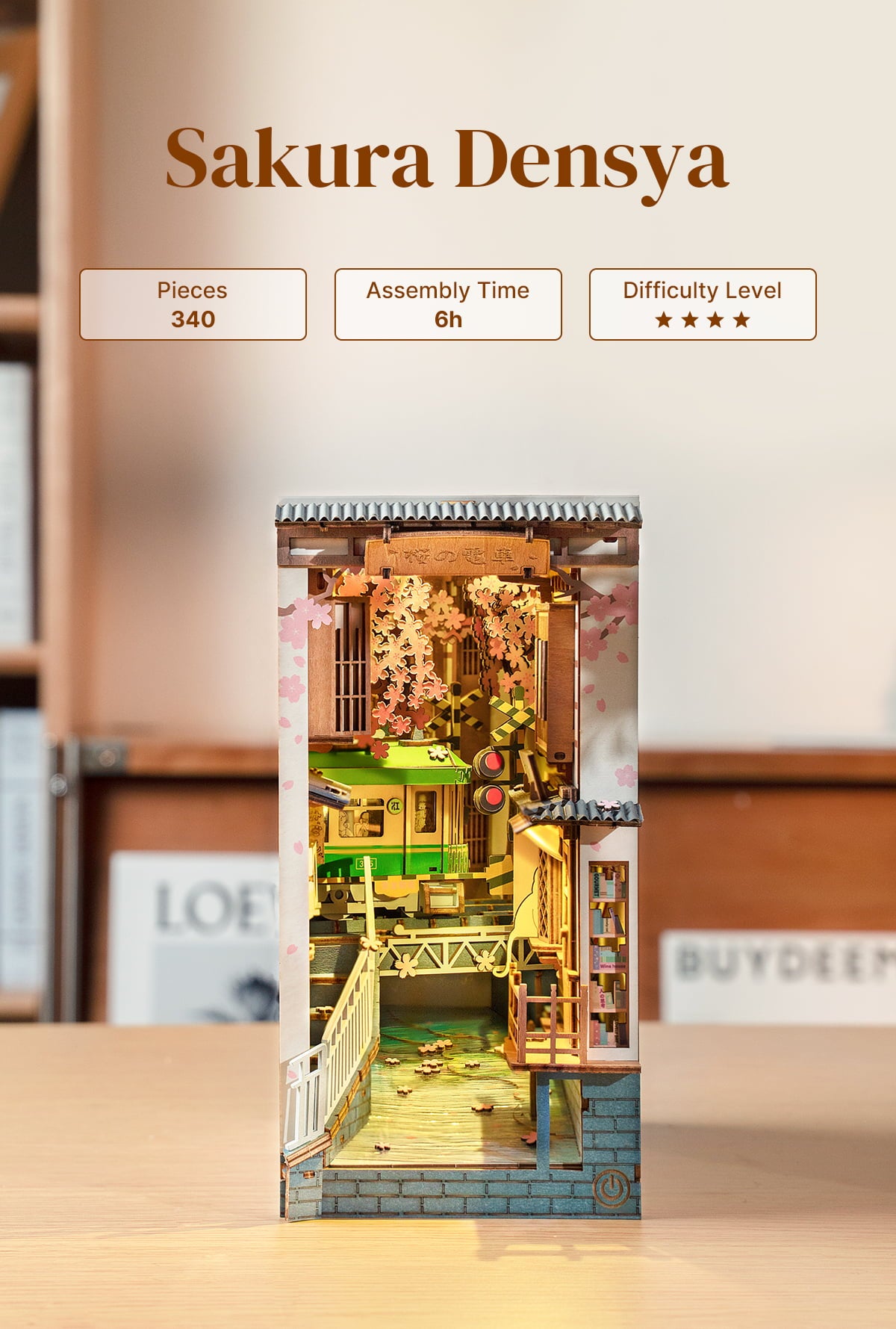 Book Nook Shelf Insert - Sakura Densya | Rolife