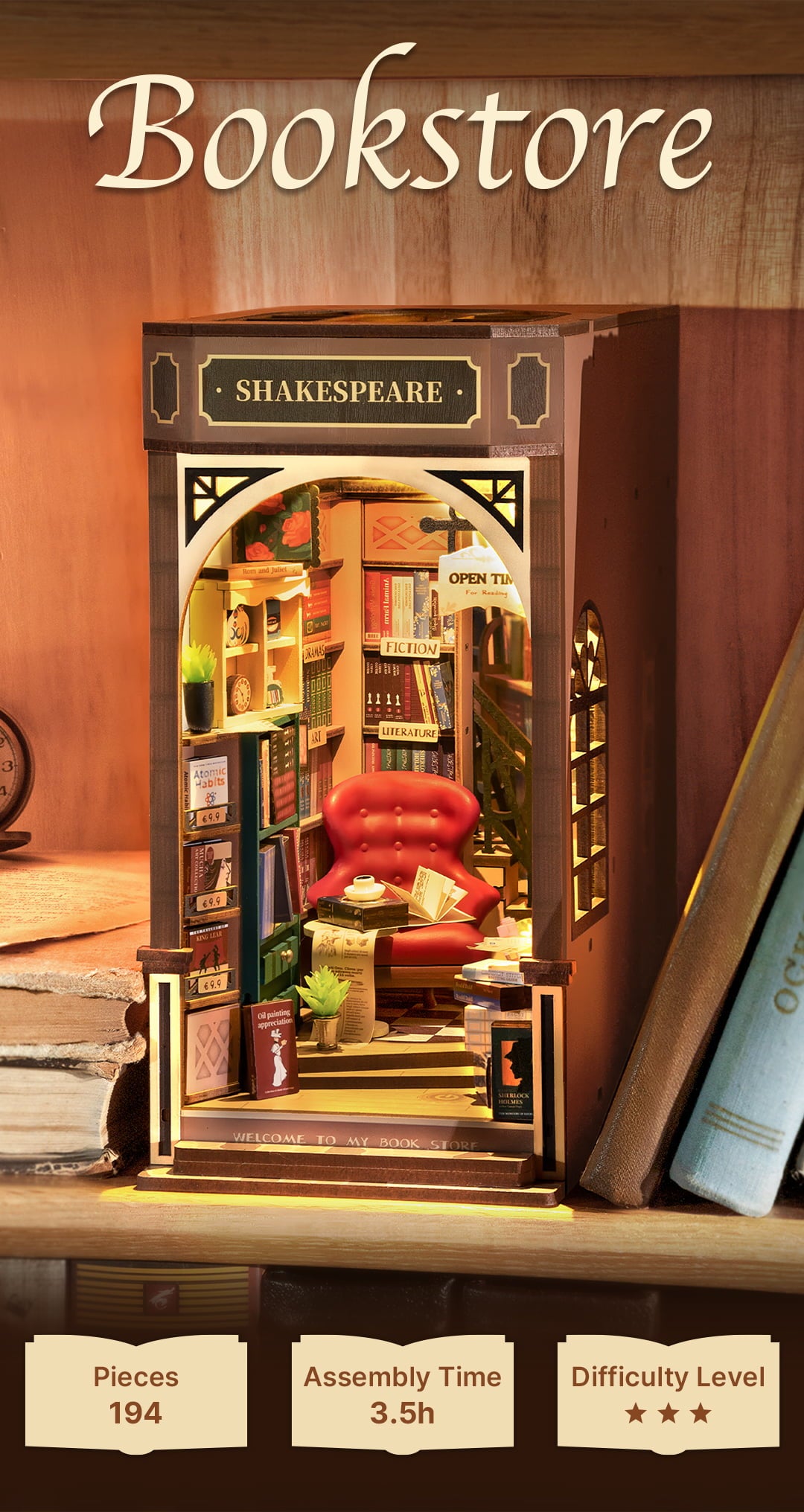 Book Nook Shelf Insert - Bookstore | Rolife