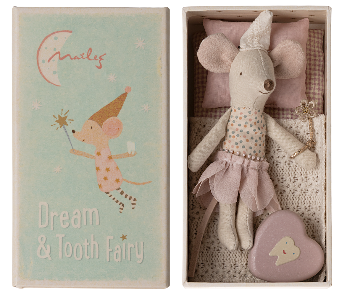Tooth Fairy Mouse, Little Sister in Match Box | Maileg