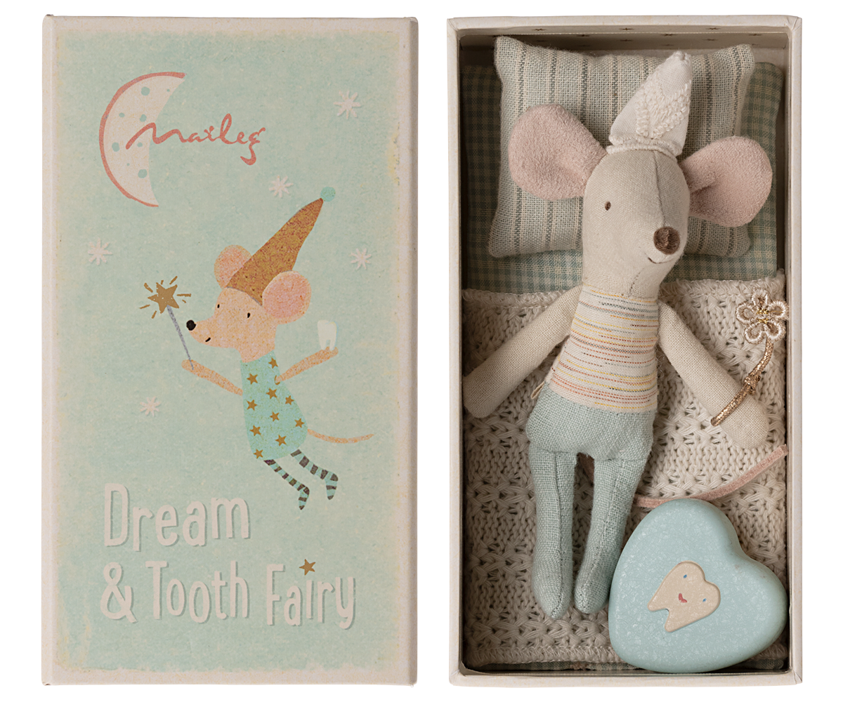 Tooth fairy mouse, Little brother in matchbox | Maileg