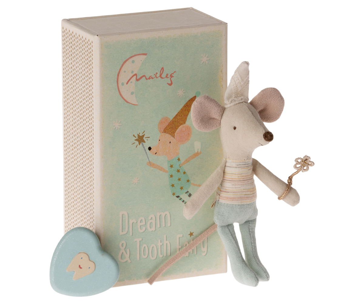 Tooth fairy mouse, Little brother in matchbox | Maileg