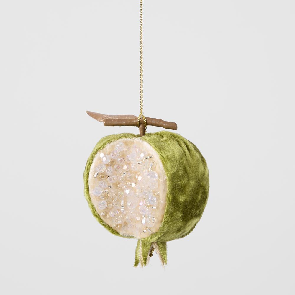 Luxe Beaded Pomegranate Tree Decoration Green | Florabelle