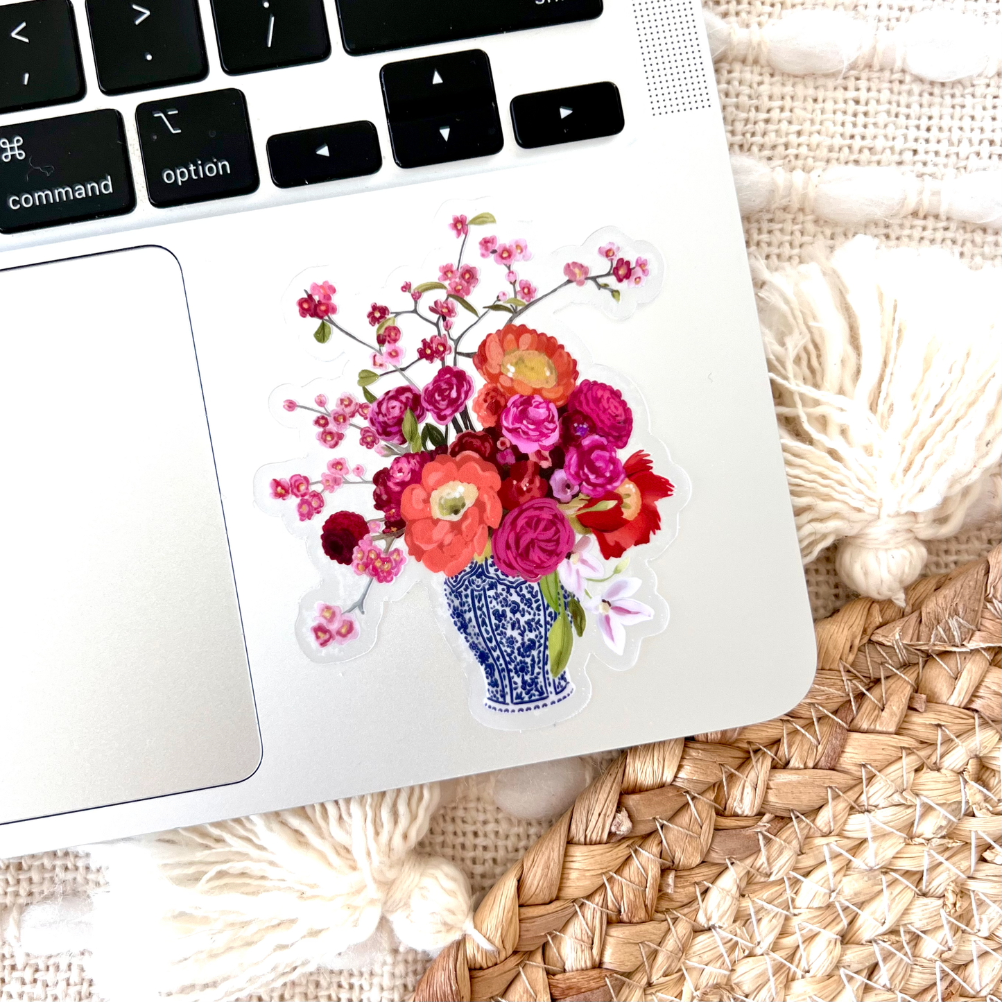 Clear Bouquet in Blue and White Vase 💐 Sticker