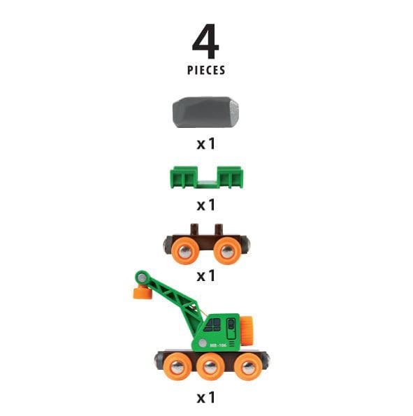 Clever Crane Wagon 4 pieces | Brio