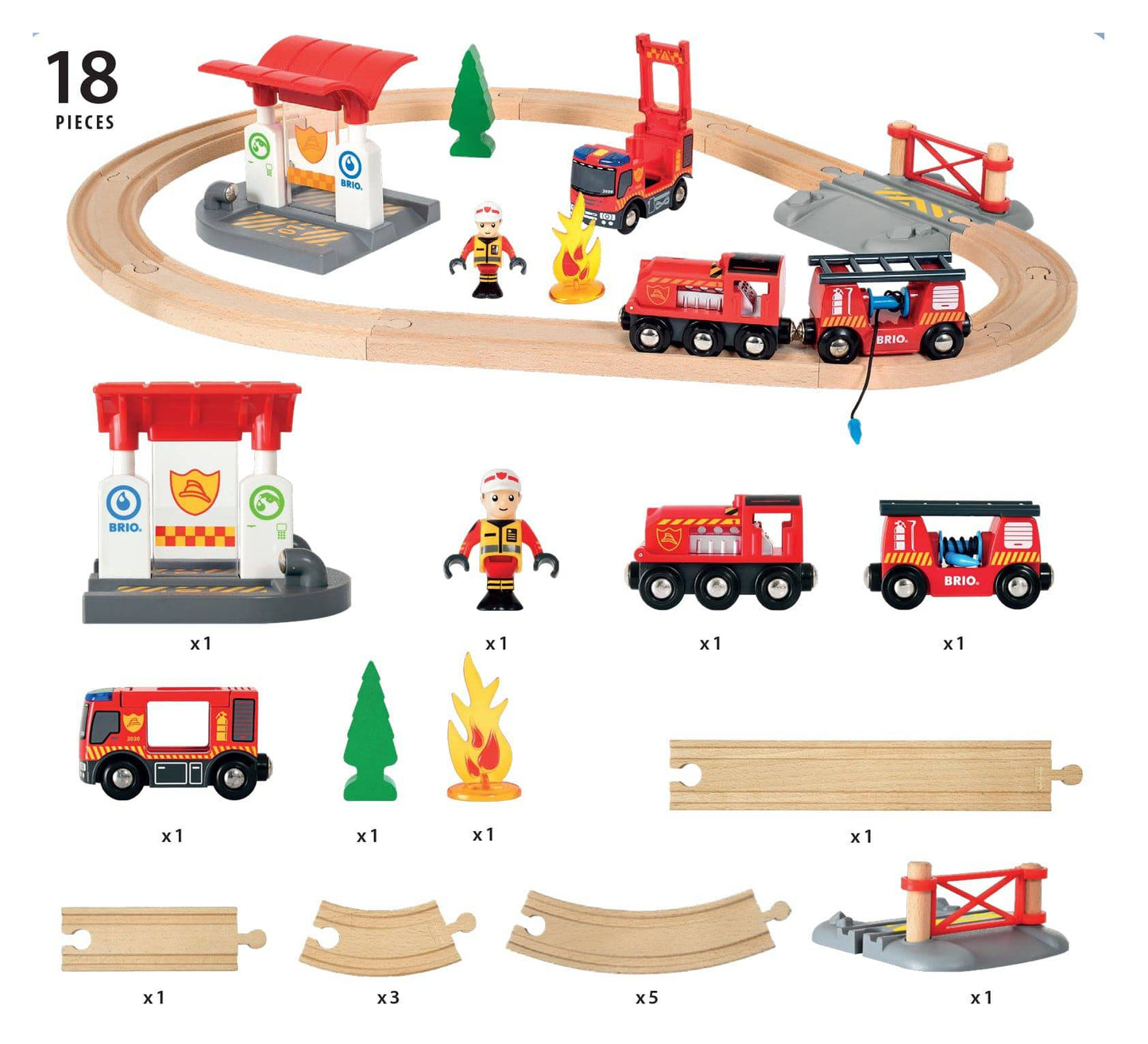 Firefighter Set 18 pieces | Brio