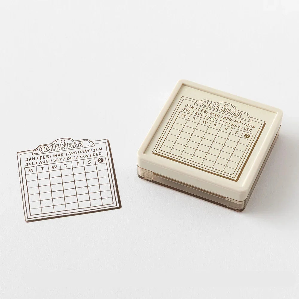 Midori Paintable Stamp - Calendar (Brown)