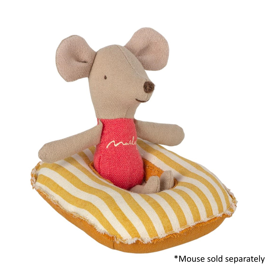 Rubber Boat Small Mouse Yellow Stripe | Maileg