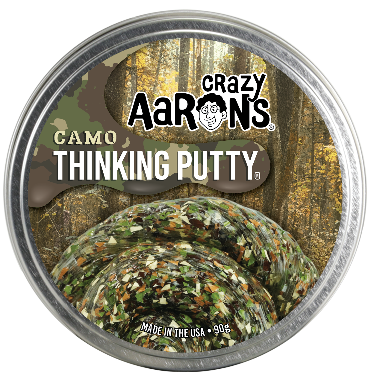 Woodland Camo 4" Tin Putty