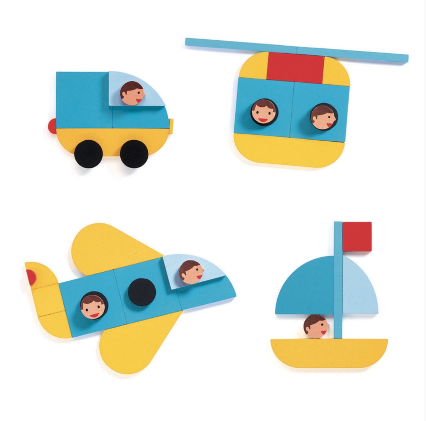 Ze Geo Vroom Wooden Set