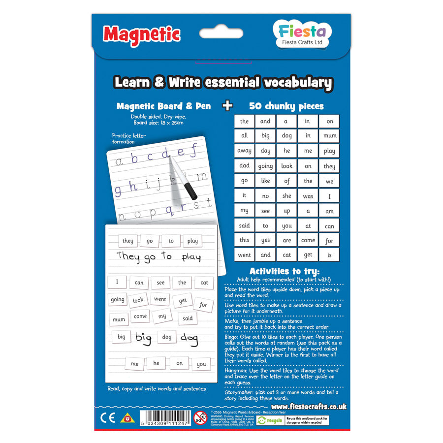 First Words Magnetic Chart - Reception Year
