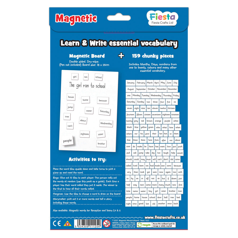 First Words Magnetic Chart - Year 1 & 2