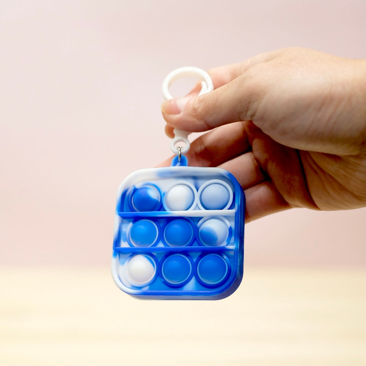 Pop Bubble Marble Geometric Keyring