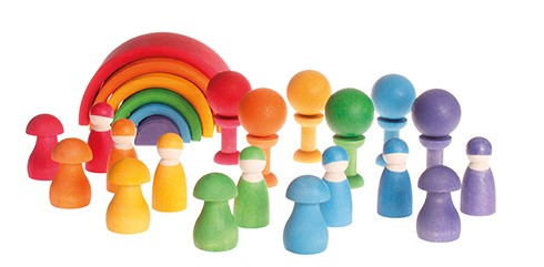 Grimm's Mushrooms 12 pcs - Rainbow and Pastel