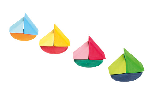 Grimm's Set of 4 Mini Rolling Boats