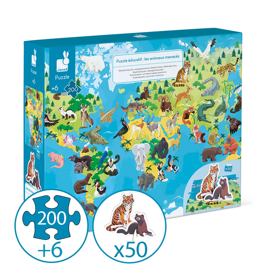 Educational Puzzles Endangered Animals