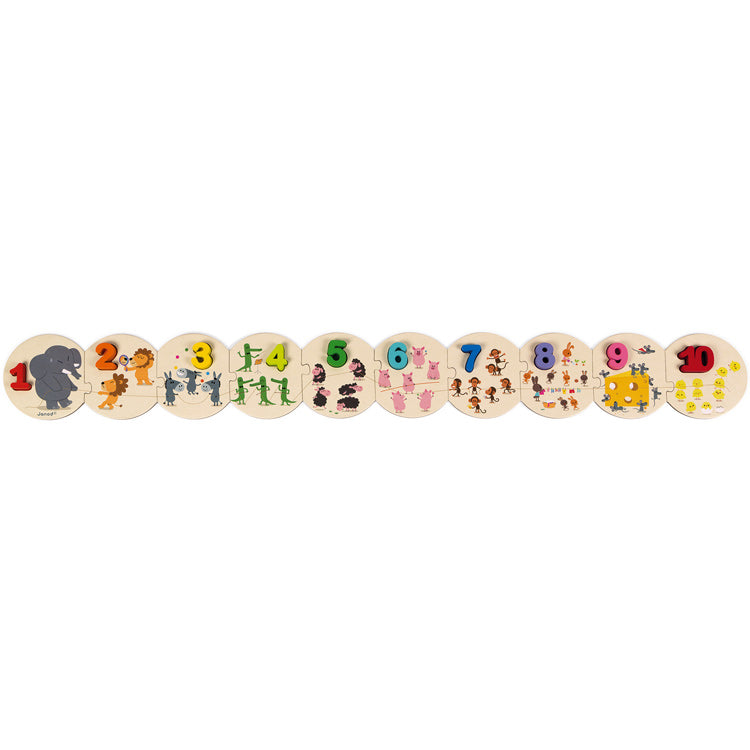 Learn To Count Puzzle with Wooden Numbers