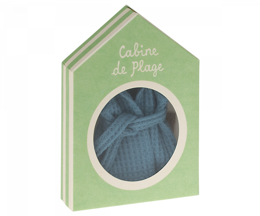 Bathrobe Mouse Dusty Blue Cabine De Plage | Maileg