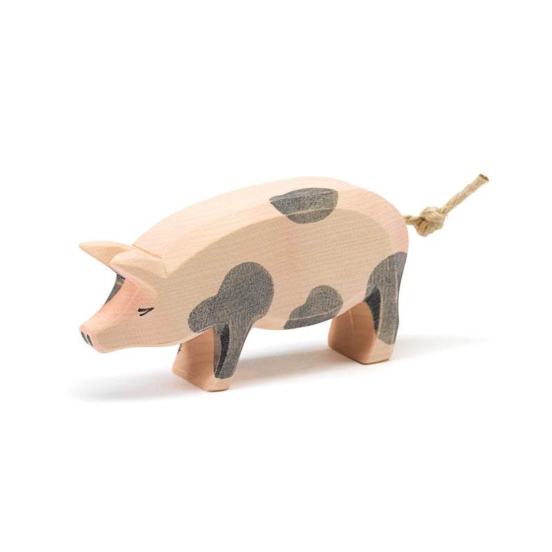 Ostheimer Pig Figurine - Family & Farm Figures - Spotted Pig