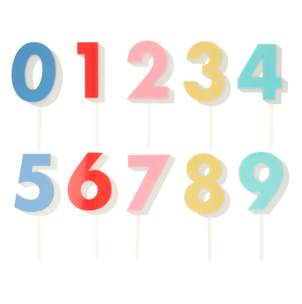 Reusable Birthday Cake Topper - Rainbow Number Acrylic Topper