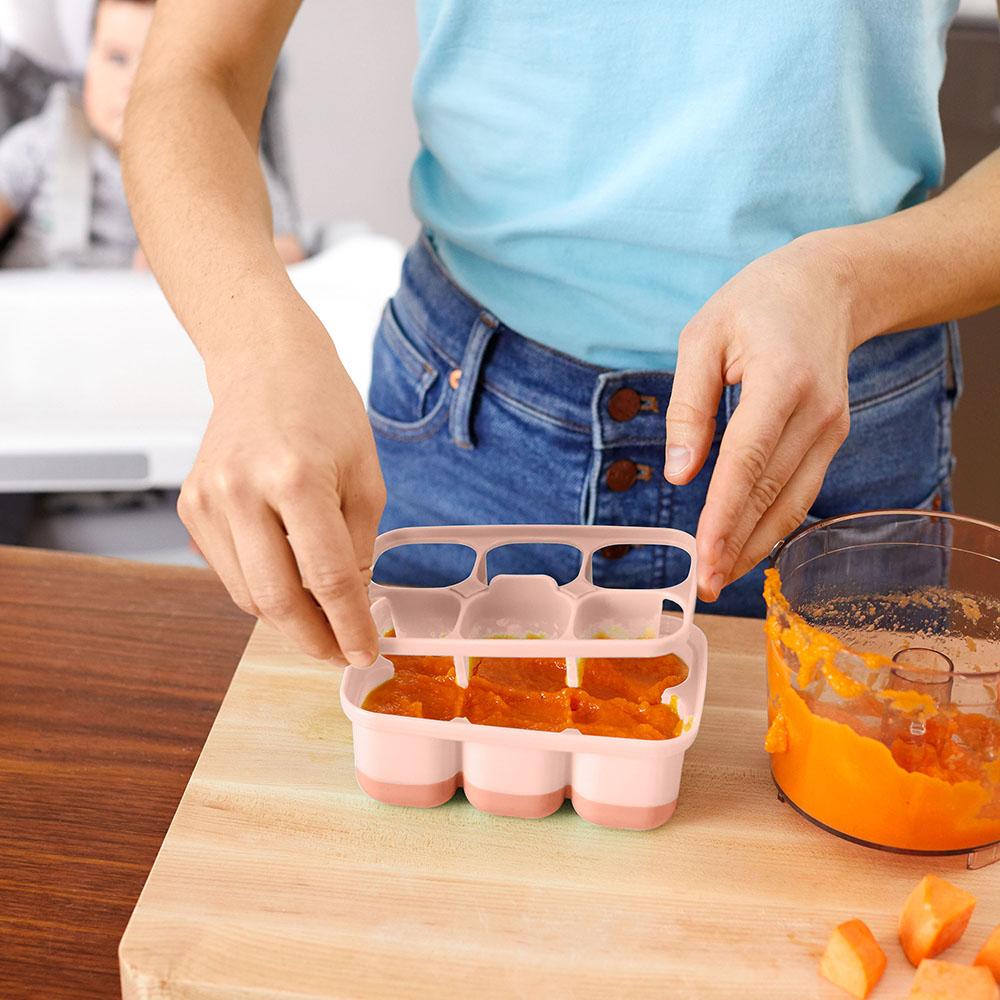 Easy Fill Freezer Tray Pink and Grey