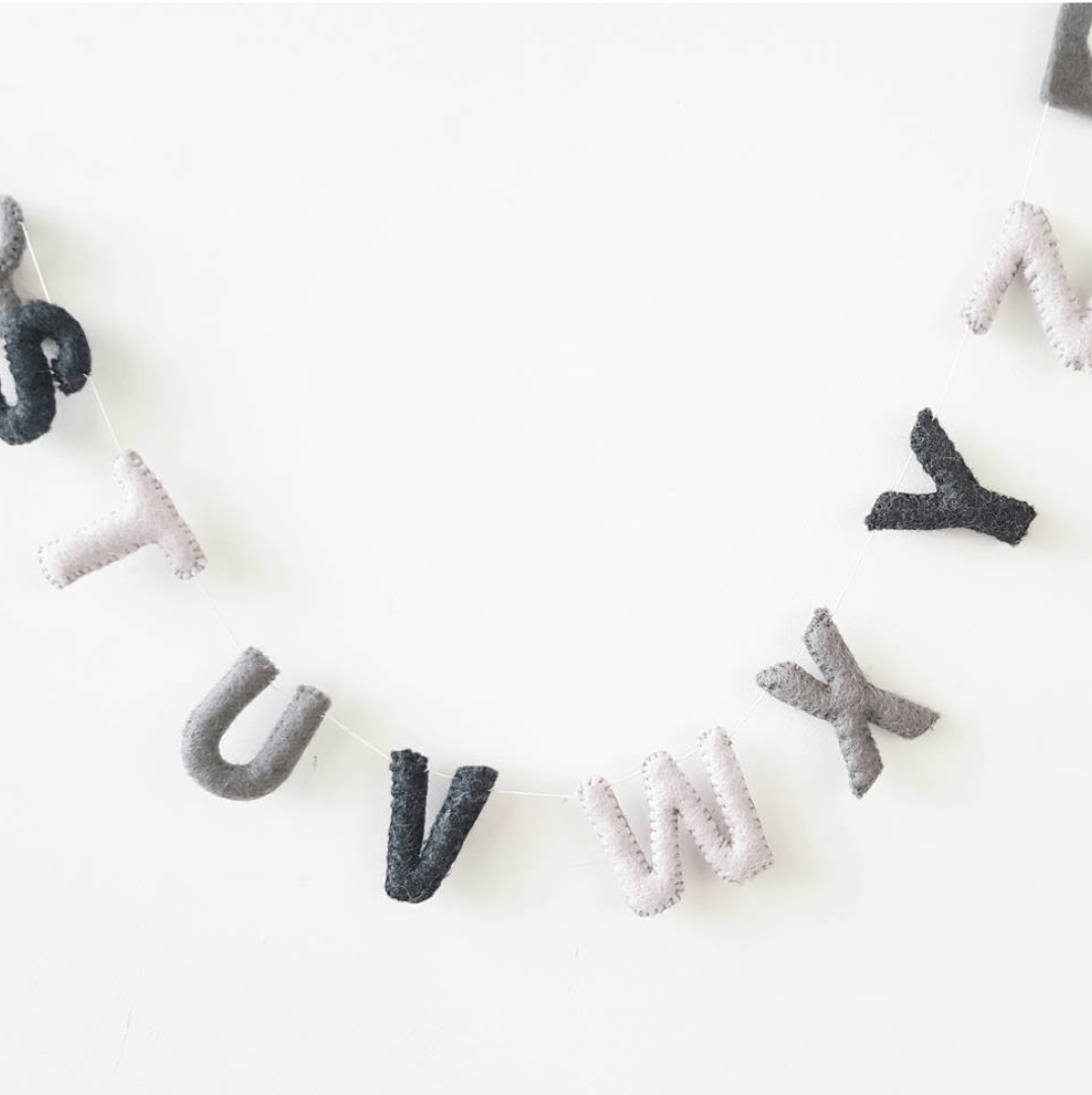 Alphabet Garland Monochrome-Decor-Cloud Den-Tiny Paper Co-Afterpay-Australia-Toy-Store
