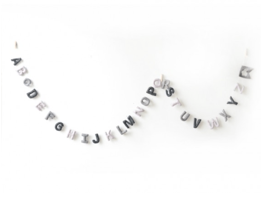 Alphabet Garland Monochrome-Decor-Cloud Den-Tiny Paper Co-Afterpay-Australia-Toy-Store