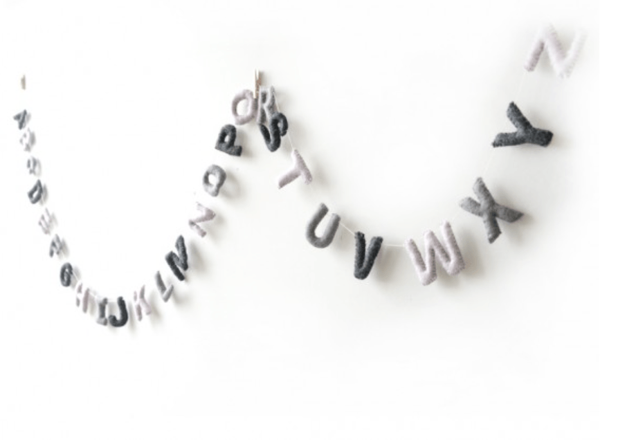 Alphabet Garland Monochrome-Decor-Cloud Den-Tiny Paper Co-Afterpay-Australia-Toy-Store