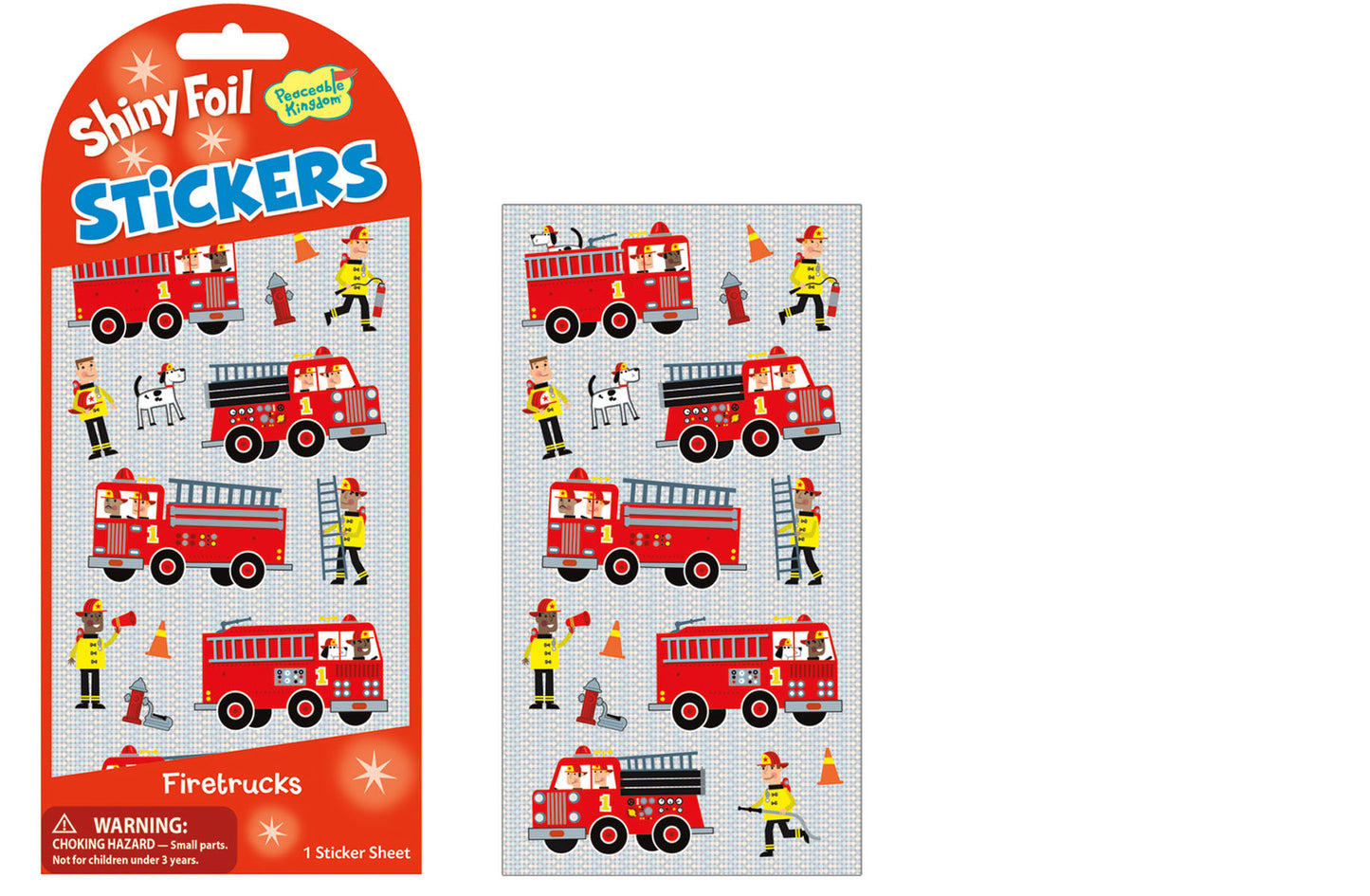 Firetrucks Shiny Foil Stickers