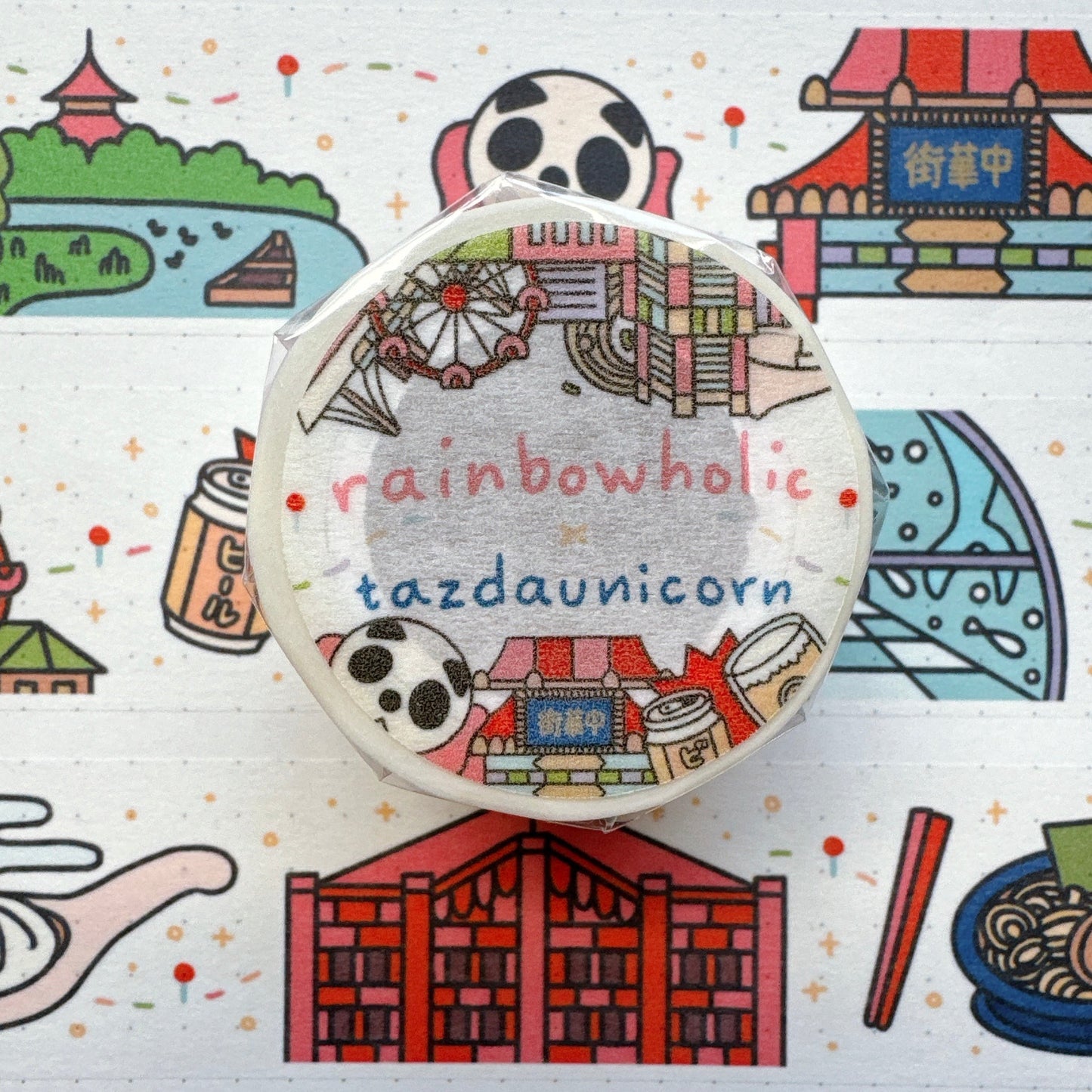 (MT094) Rainbowholic x Tazdaunicorn Yokohama Washi Tape 3cm