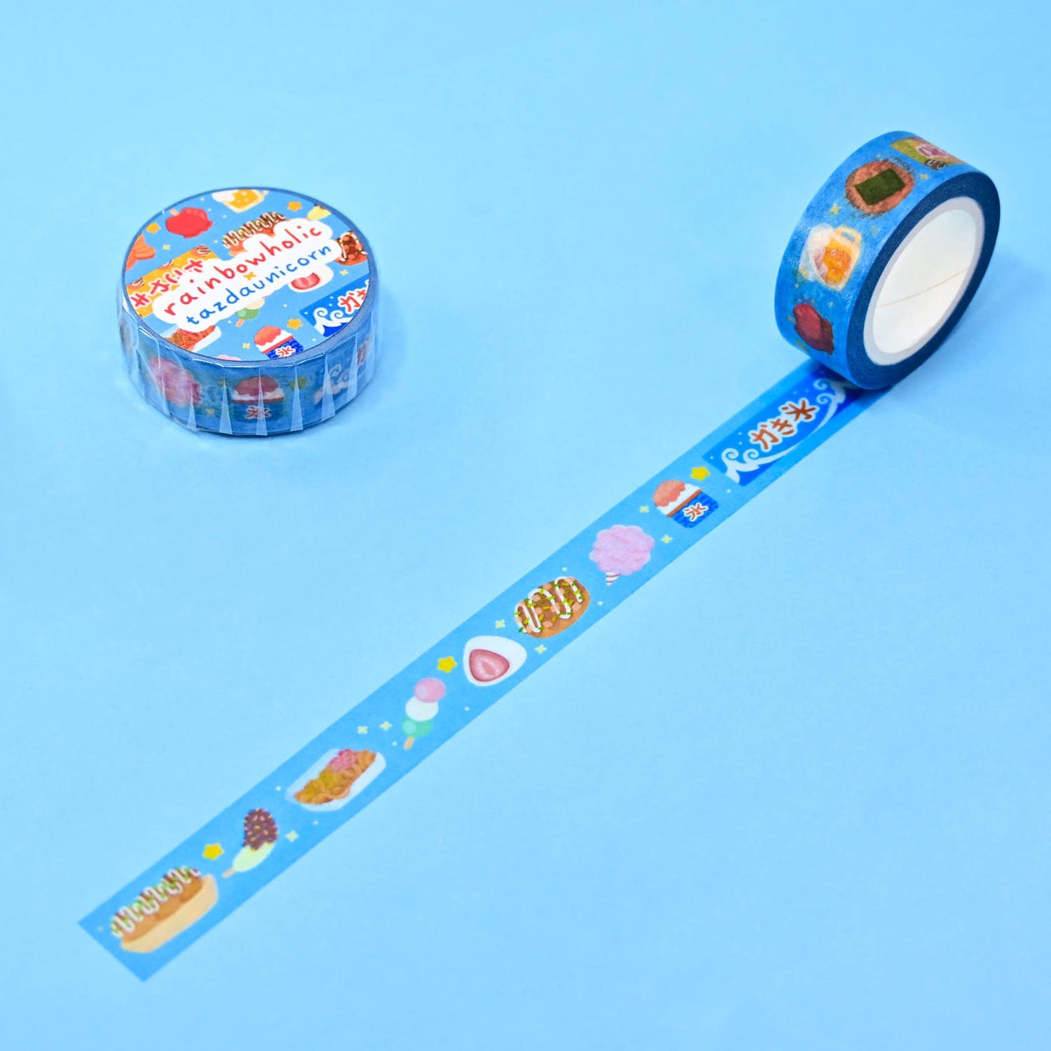 (MT150) Rainbowholic x Tazdaunicorn Matsuri (Festival) Snacks Washi Tape