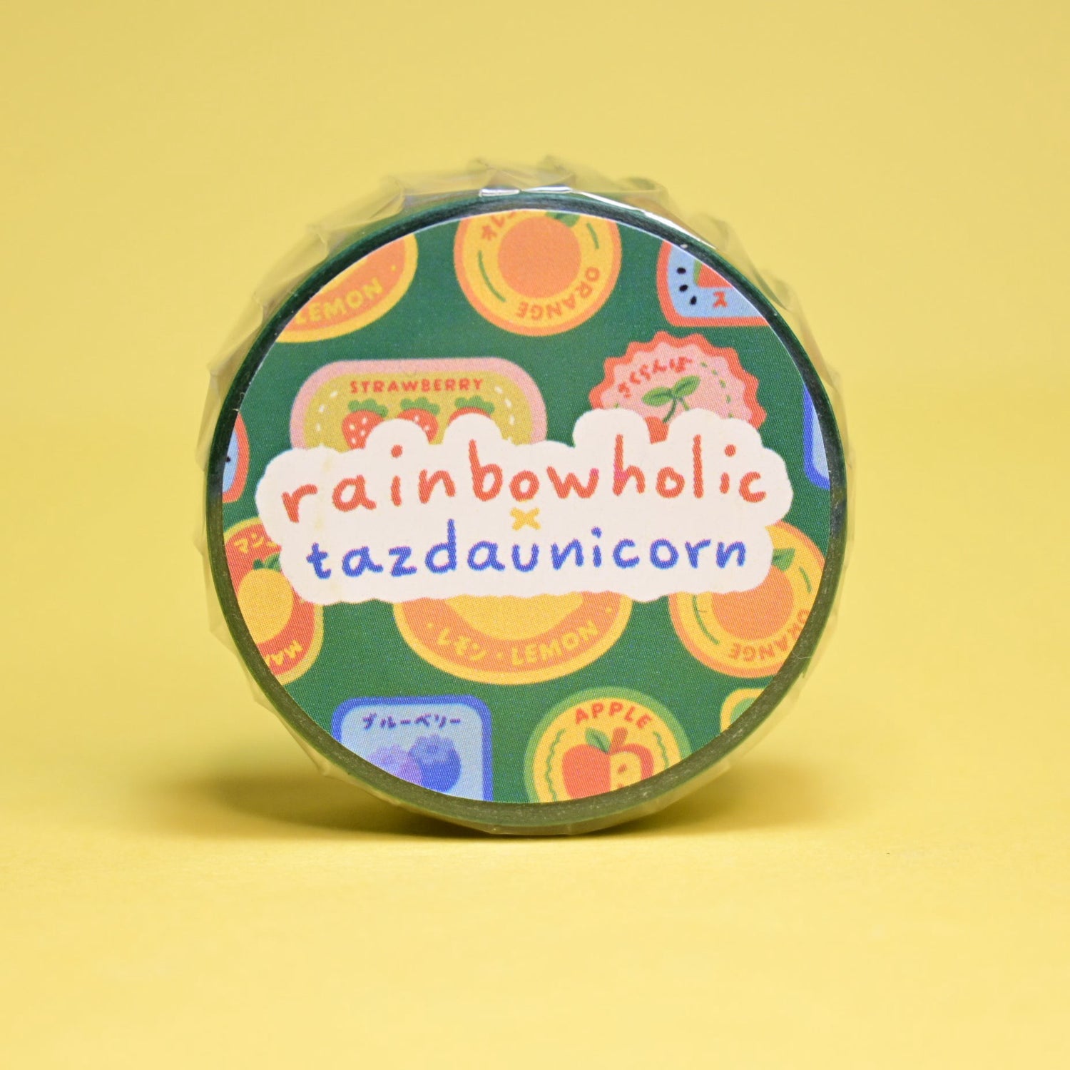 (MT147) Rainbowholic x Tazdaunicorn Fruit Labels Washi Tape