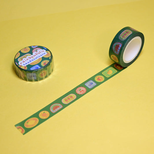 (MT147) Rainbowholic x Tazdaunicorn Fruit Labels Washi Tape