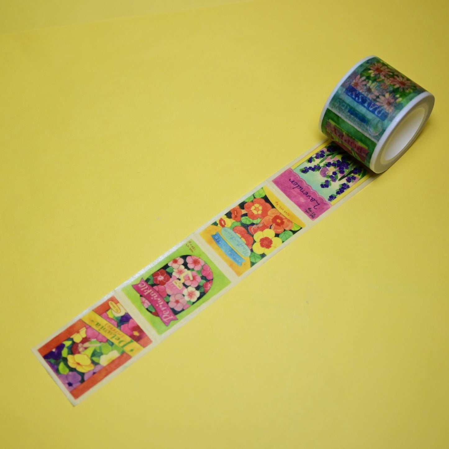 (MT135) Rainbowholic x Chichilittle Flower Seed Packets Easy Cut Washi Tape 3cm