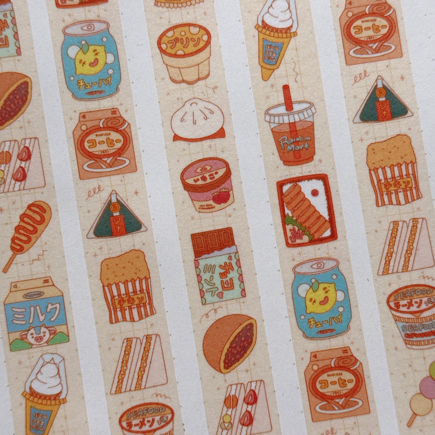 (MT138) Original Rainbowholic x Tazdaunicorn Konbini Food Washi Tape